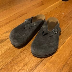 Birkenstock Boston Grey Suede